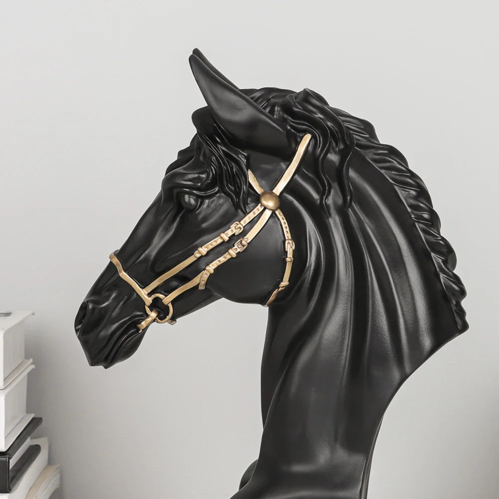 Majestic War Horse Head Statue